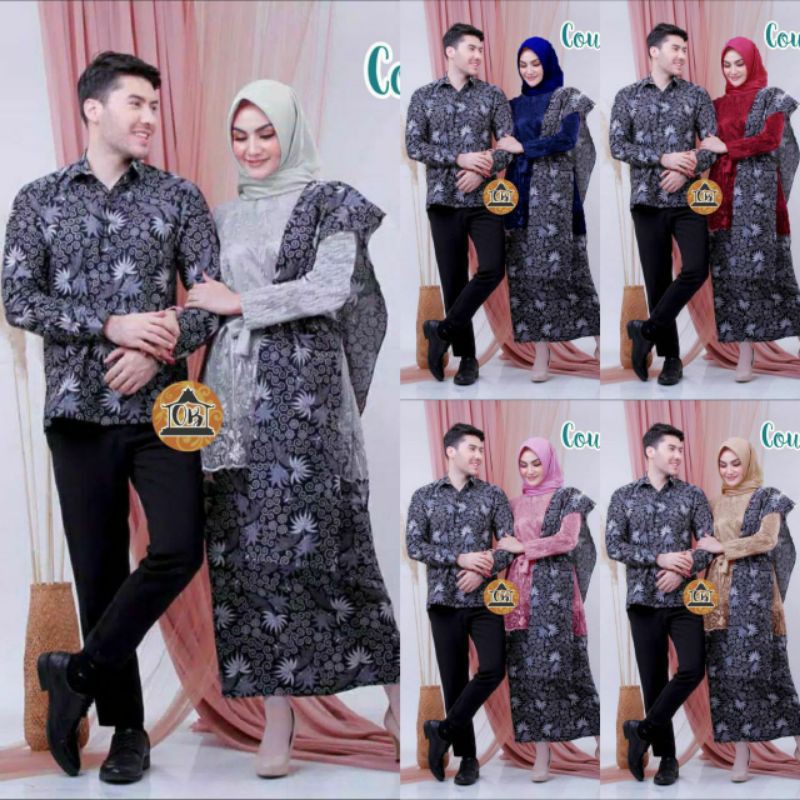 FREE SELENDANG Batik Couple Kebaya Brukat Tile Mutiara HQ Mix Katun Kemeja