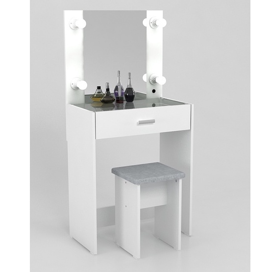 Meja Rias Kaca Kelly DS60 / Meja Rias Putih Minimalis Simple Korea Style