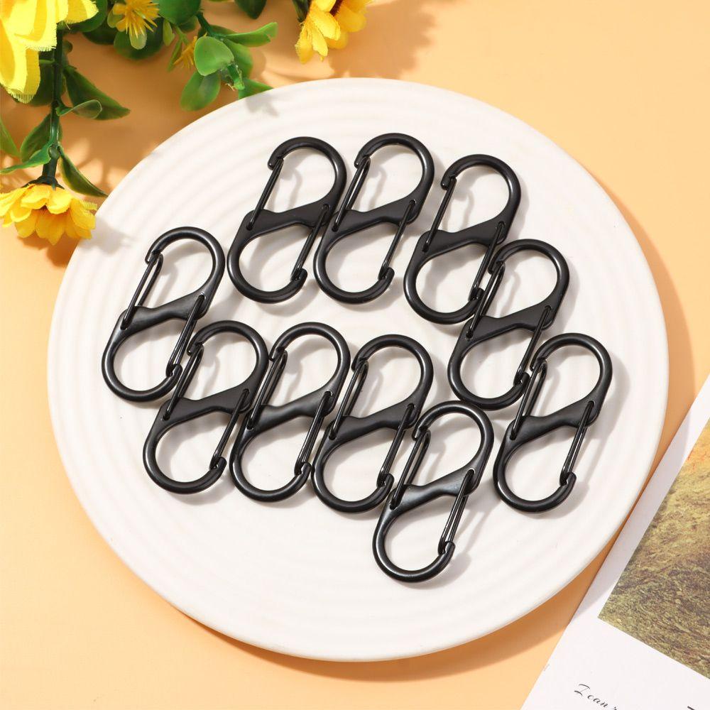 Chookyy 10pcs Zinc Alloy Carabiner Anti- Maling S Type Outdoor Camping Ransel Gesper