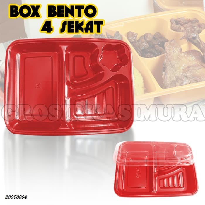 Box Bento / Box Bento Sekat / Kotak Bento / Lunch Box Merah / Terlaris