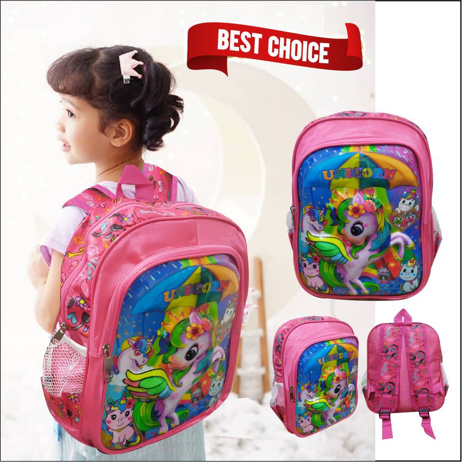 Tas Sekolah Anak Gambar Karakter Emboss Bagpack Anak Perempuan Gambar Lucu - PG 8868