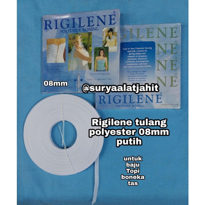 Rigilene tulang polyester 08mm putih =rp.140.000/1pak