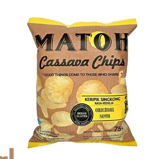 MATOH Cassava Chips - Keripik Singkong ORIGINAL SOYA Gluten Free &amp; Non Msg 75 g