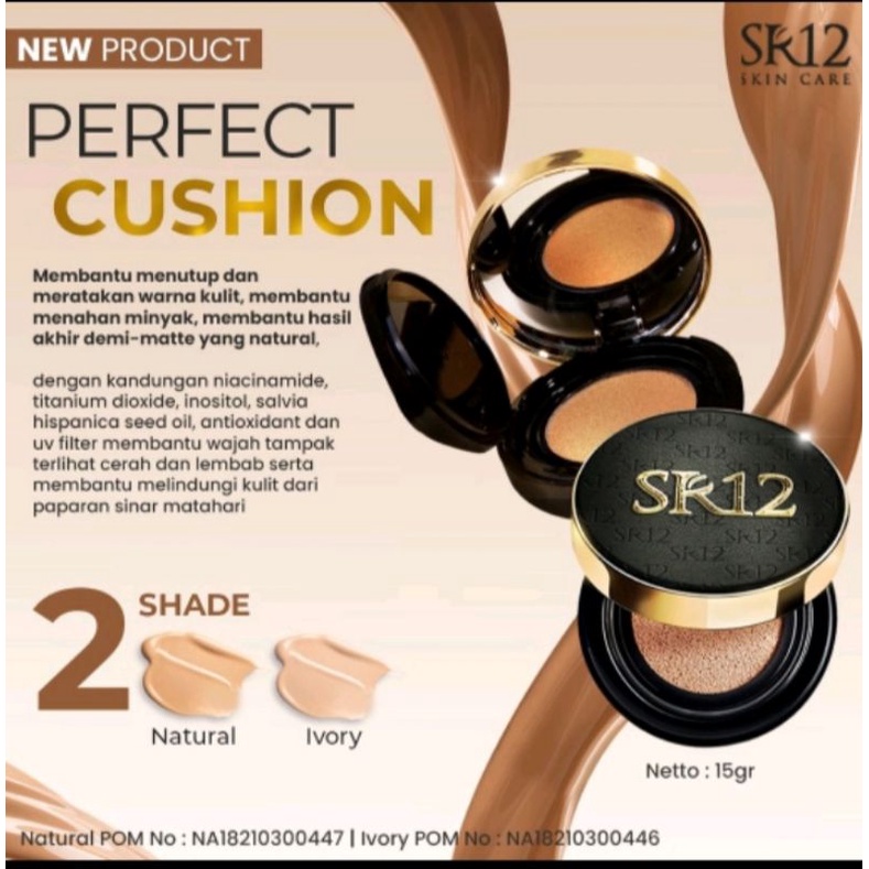 SR12 Perfect Cushion BPOM / Bedak Basah Full Coverage Tahan Lama & glowing