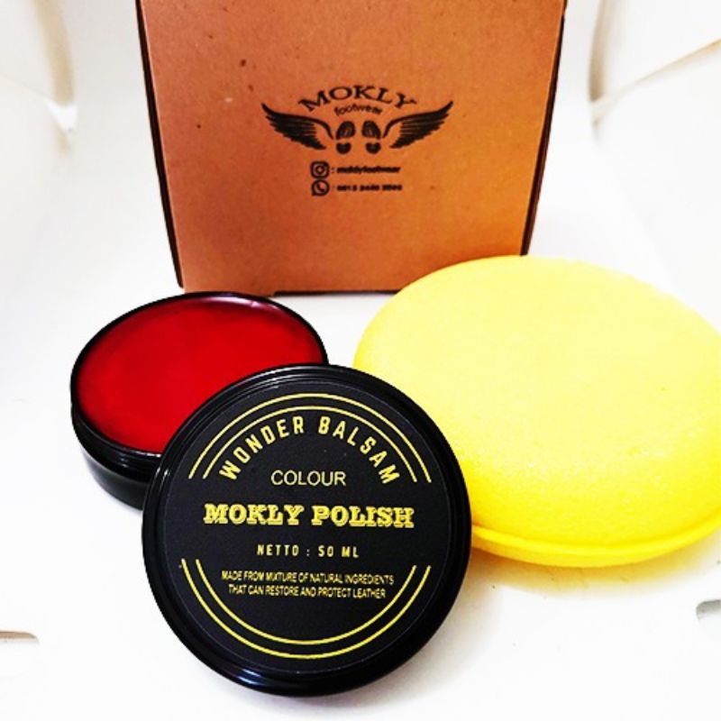 semir/ wonder balsam/ semir sepatu/ bio polish/ leather balm/ leather care red cherry 50 gram untuk perawatan sepatu, jaket, tas, dompet dan lainnya yang terbuat dari kulit