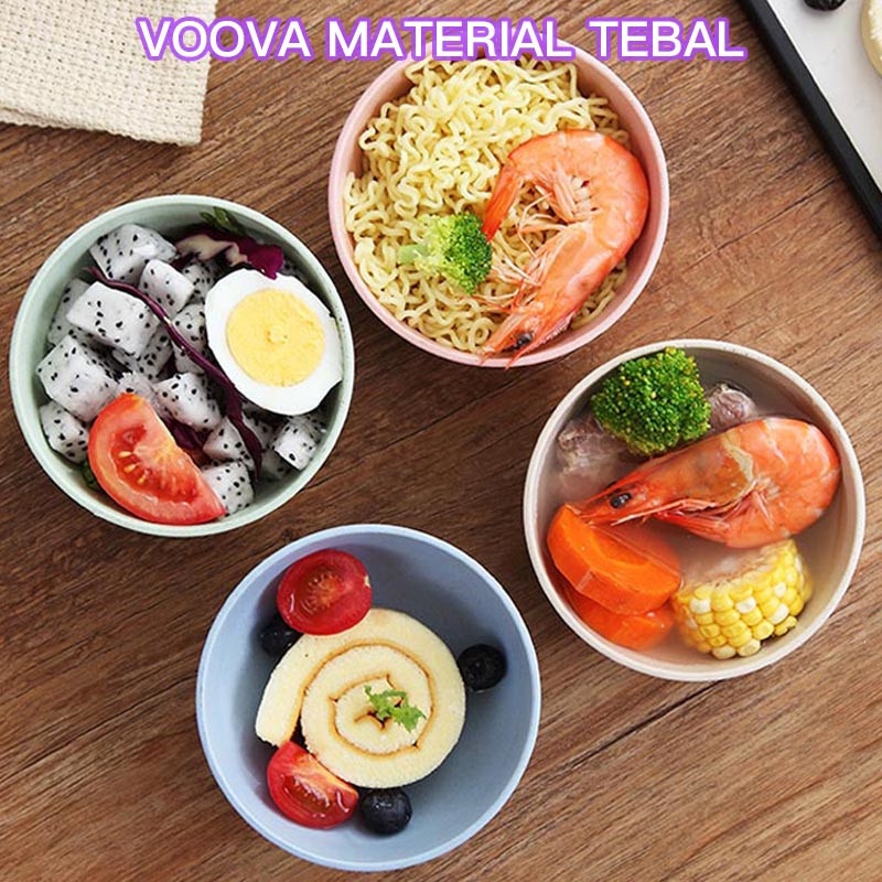 Mangkok Ramen dan Mie Mangkok Wheat Straw Bowl dan Piring /Mangkuk Plastik Microwave Warna Warni /Gandum kokoh / BPA Free