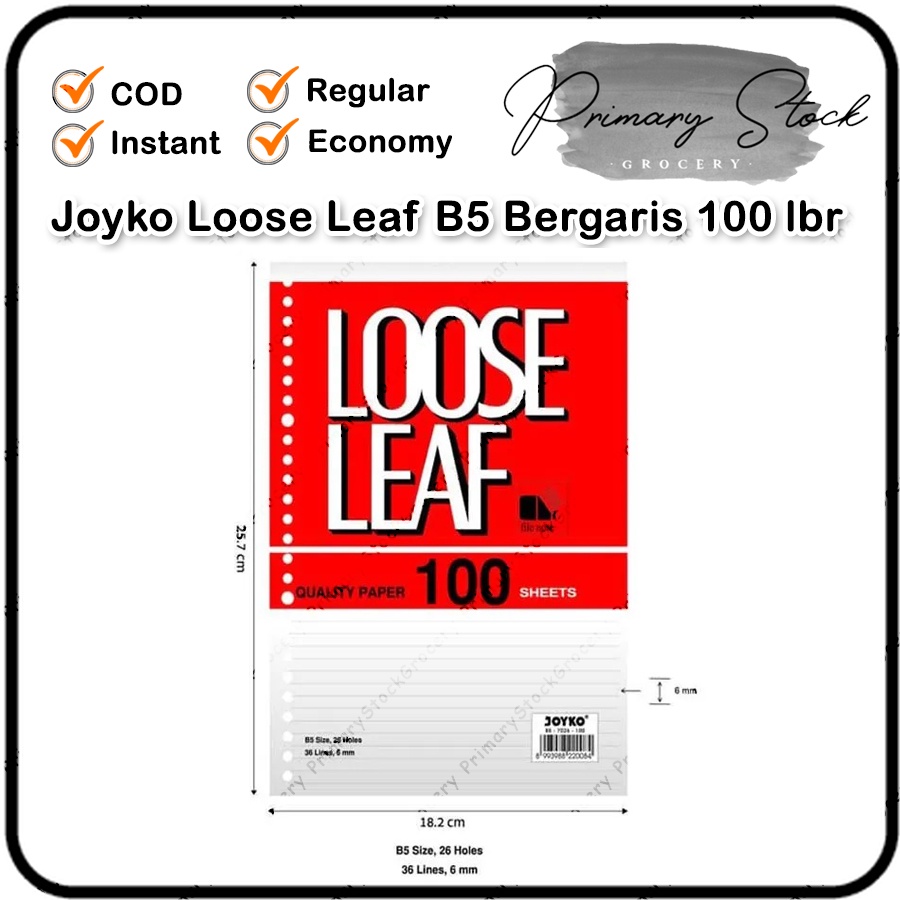 

Isi Binder B5 Grid 100 Lembar Joyko Loose Leaf Bergaris