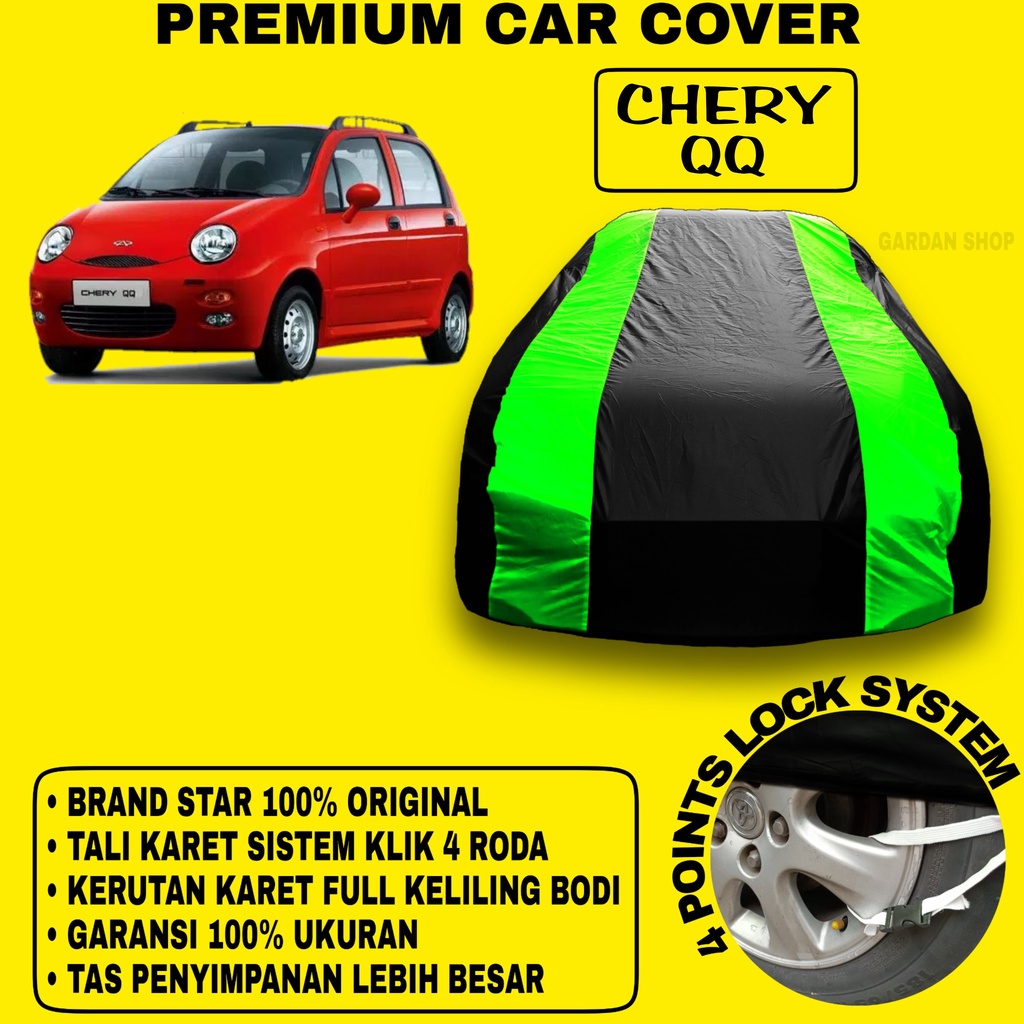 Body Cover CHERY QQ Sarung Strip HIJAU Penutup Pelindung Bodi Mobil Chery Qq PREMIUM