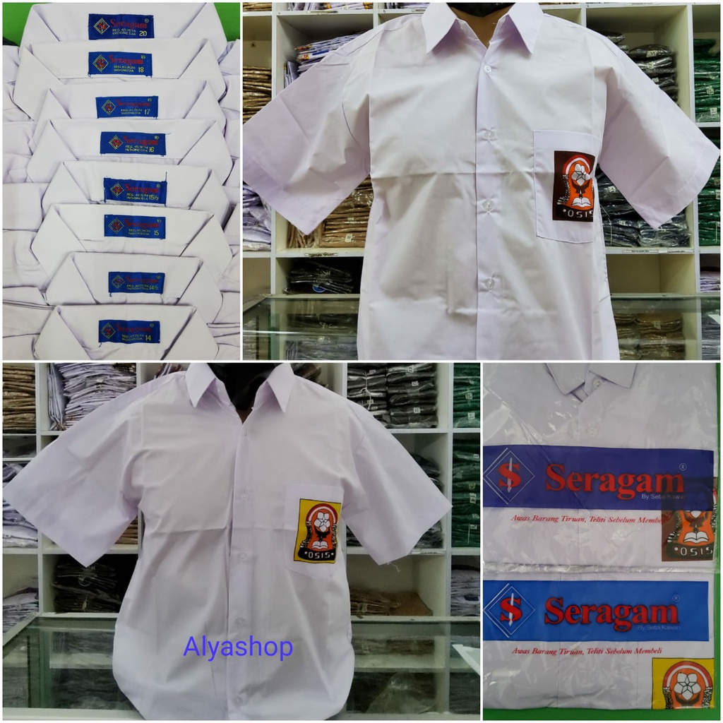 Baju Seragam Sekolah Merk SERAGAM Baju Putih SMP, SMA/SMK &amp; Polos