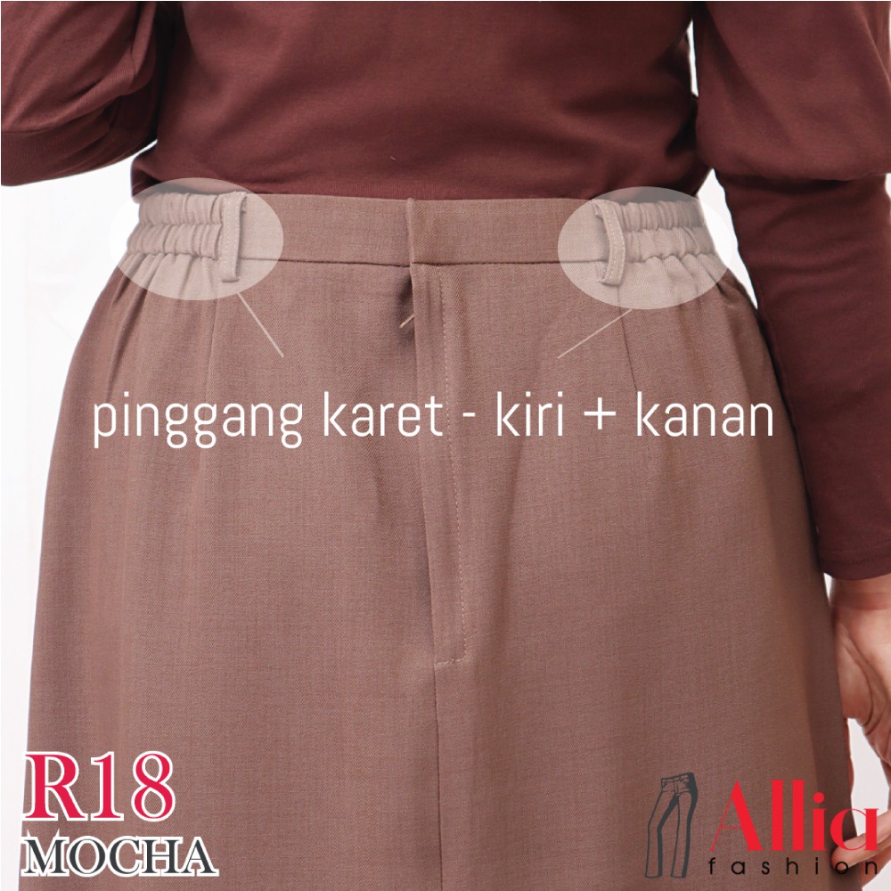 ALLIA R18 - MOCHA - M - 7L - Rok A Wanita - Rok Panjang Wanita - Rok kerja wanita - ROK Payung