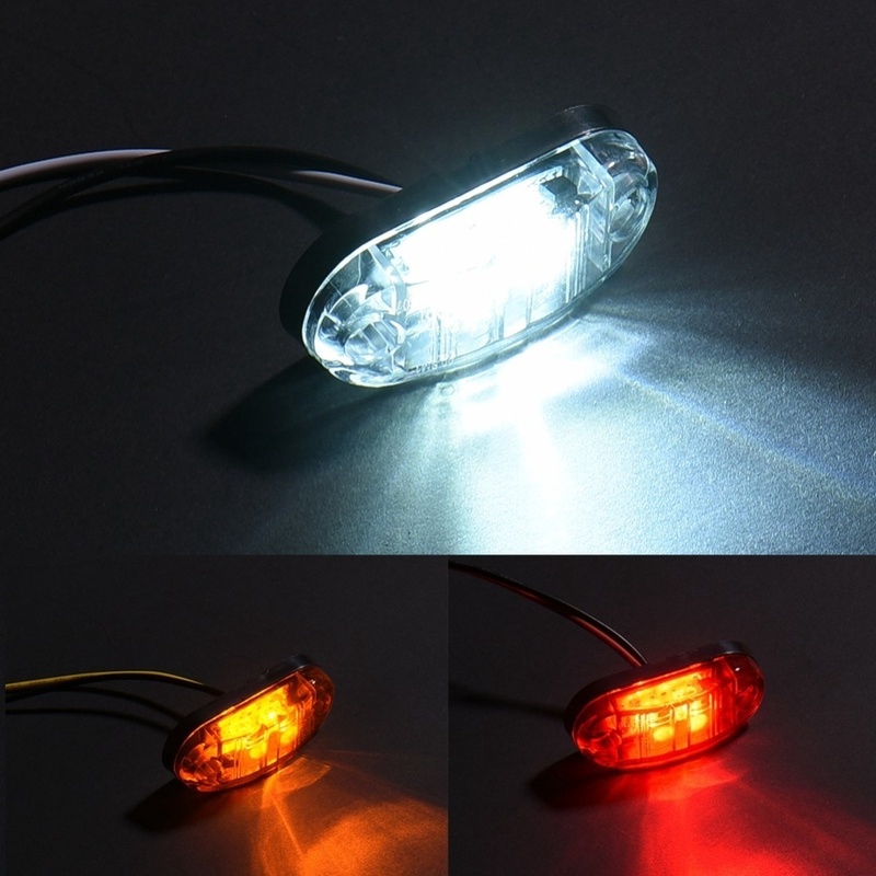 1 pc 24/12 v Led Side Marker Lampu Blinker untuk Truk Trailer Piranha Caravan Side Clearance Marker Lampu Lampu Amber Merah Putih