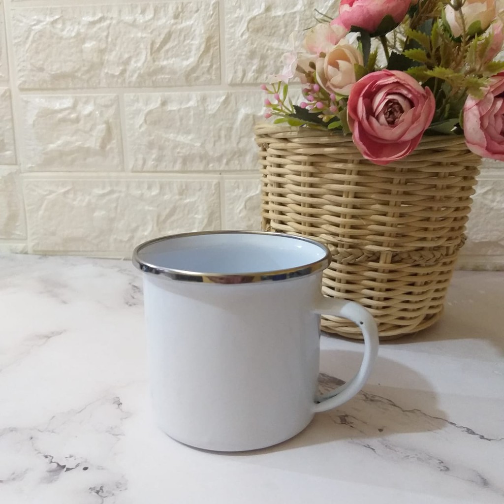 Mug Kaleng  Premium 8cm/ Cangkir Enamel/ Mug Enamel/Cangkir Kaleng/Cangkir Jadul