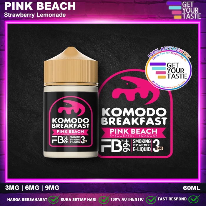 Liquid Komodo Breakfast Pink Beach 60ML Strawberry Lemonade by MOVI