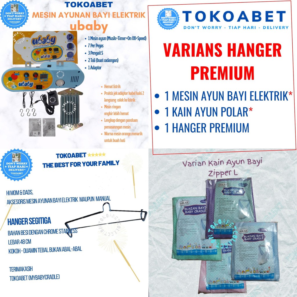 CUSTOM REQUEST Mesin Ayun WJ BABY 5 PER Hanger Segitiga PREMIUM Kain Ayun POLAR ZIPPER L Warna