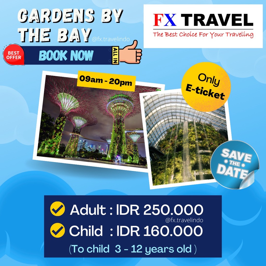 Jual TIKET WISATA SINGAPORE GARDENS BY THE BAY | Shopee Indonesia