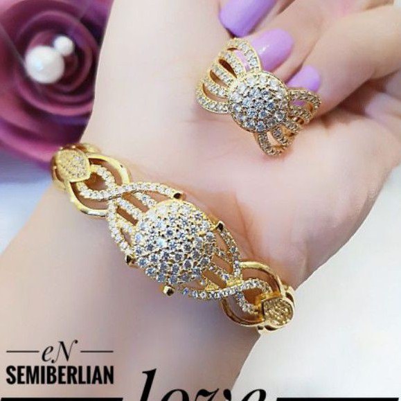 Xuping Gelang Dan Cincin Lapis Emas 24k 2213n