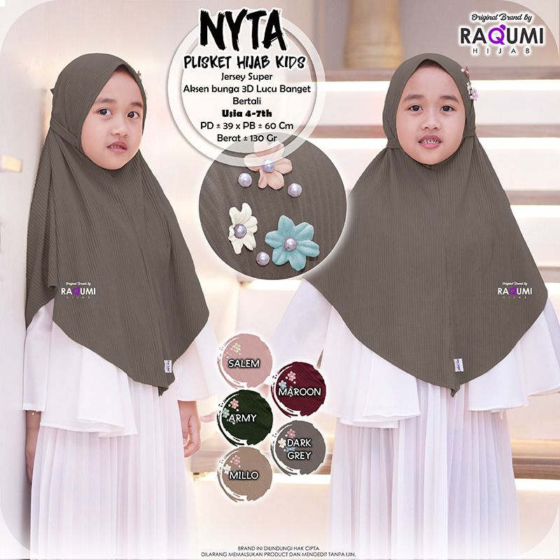 (original raqumi) Nyta Plisket Hijab Kids