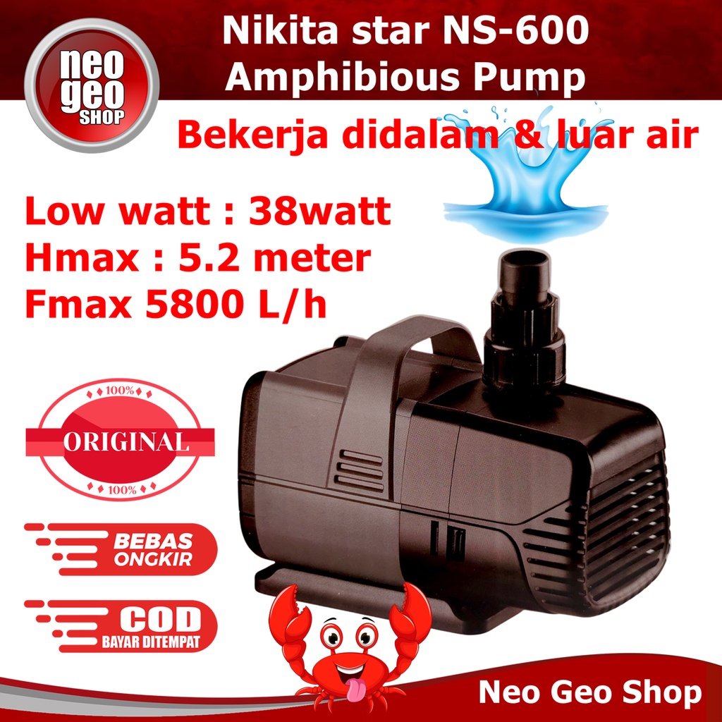 MESIN POMPA NIKITA STAR NS 600 NS600 KOLAM AQUARIUM AQUAPONIK