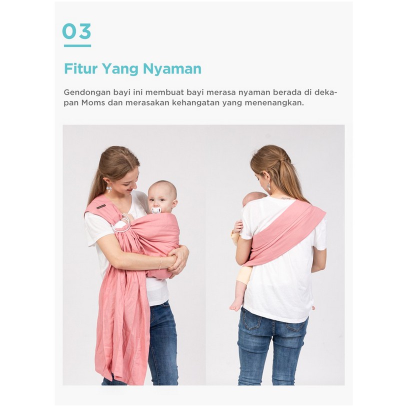 Tweeling &amp; Co Gendongan Kain Ring / Baby Ring Sling - Carrier Bayi Cotton Linen Katun Cukin