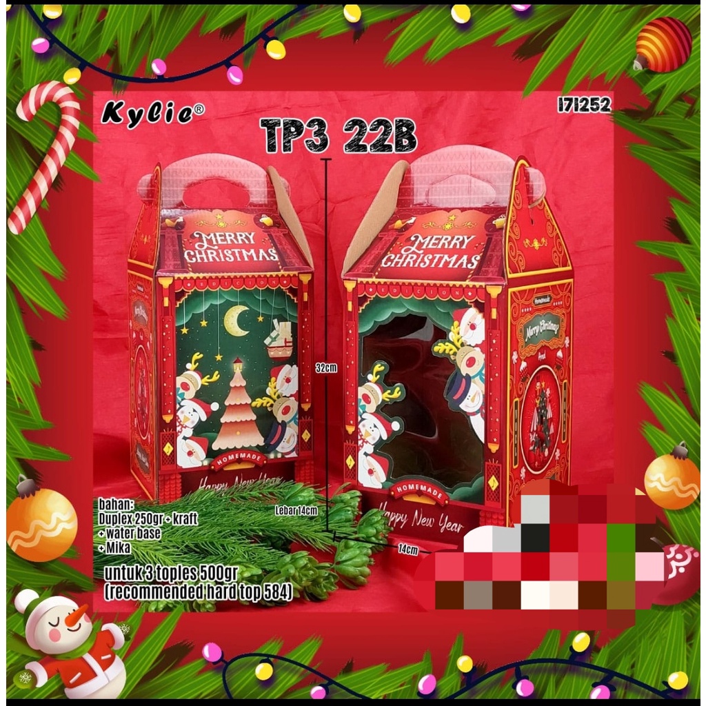 

box kue kering natal tp3 22B untuk 3 toples 500 gr