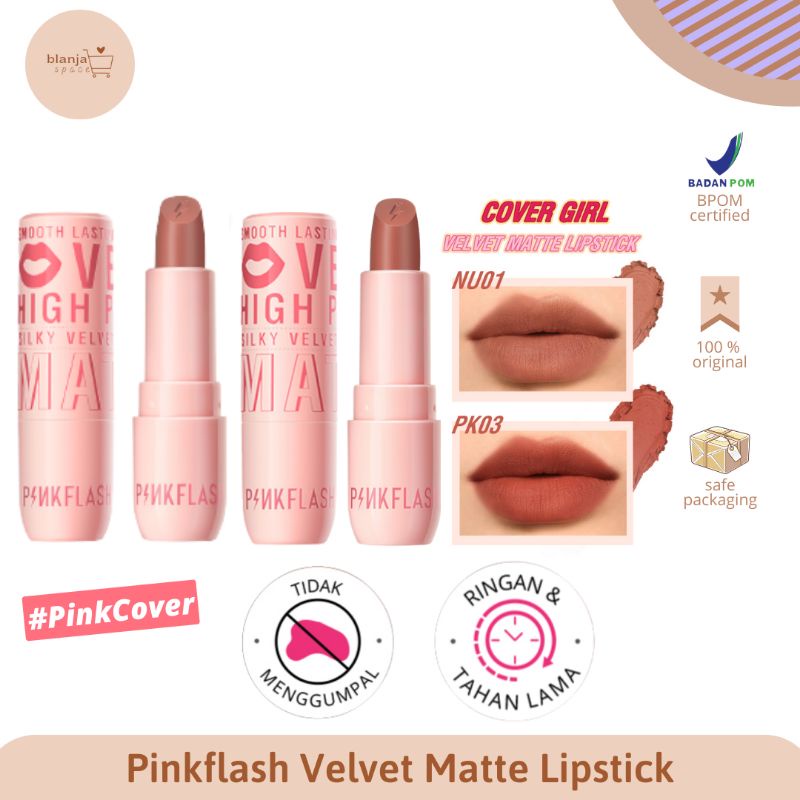 PinkFlash Velvet Matte Lipstick | Tahan lama | Ringan