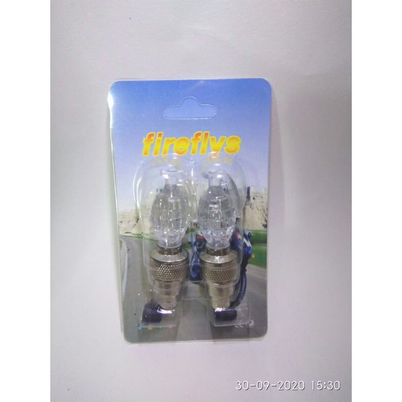 lampu tutup pentil led rainbow motif tengkorak dadu granat diamond sepasang 2pcs