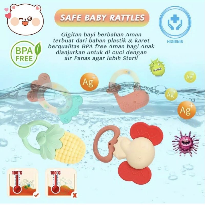 Teether / Mainan Gigitan Bayi / Mainan Tumbuh Gigi Bayi