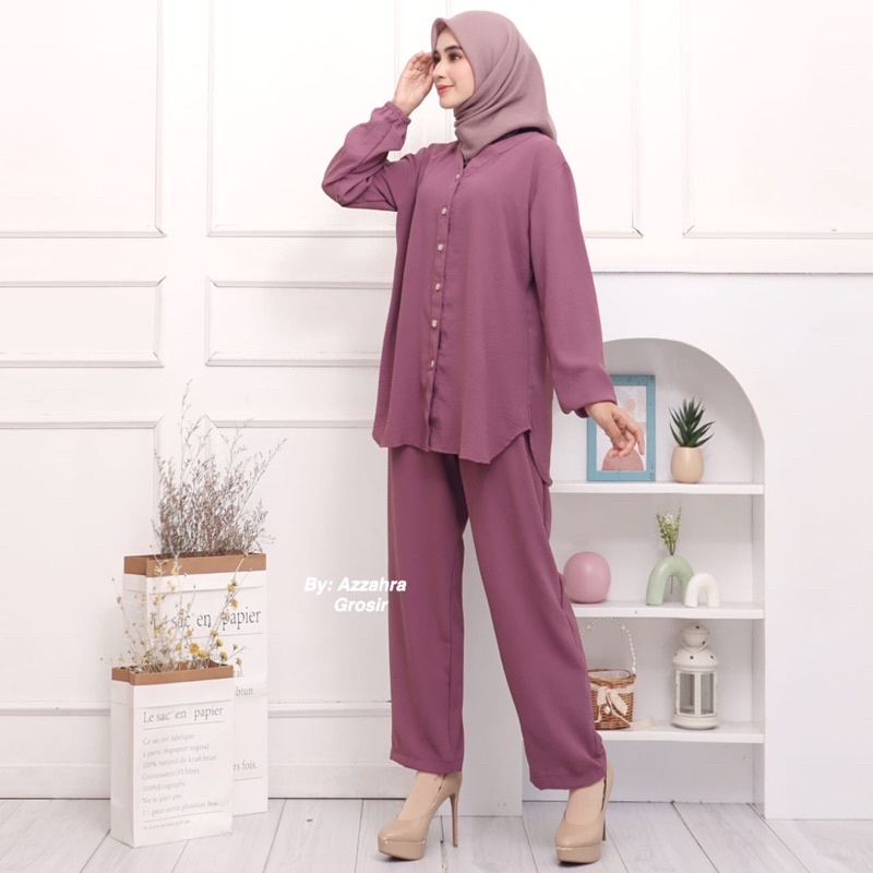 Kalisa Set Ld112 - Setcel Crinkle One Set Setelan Wanita Jumbo Oversize / 379-6978