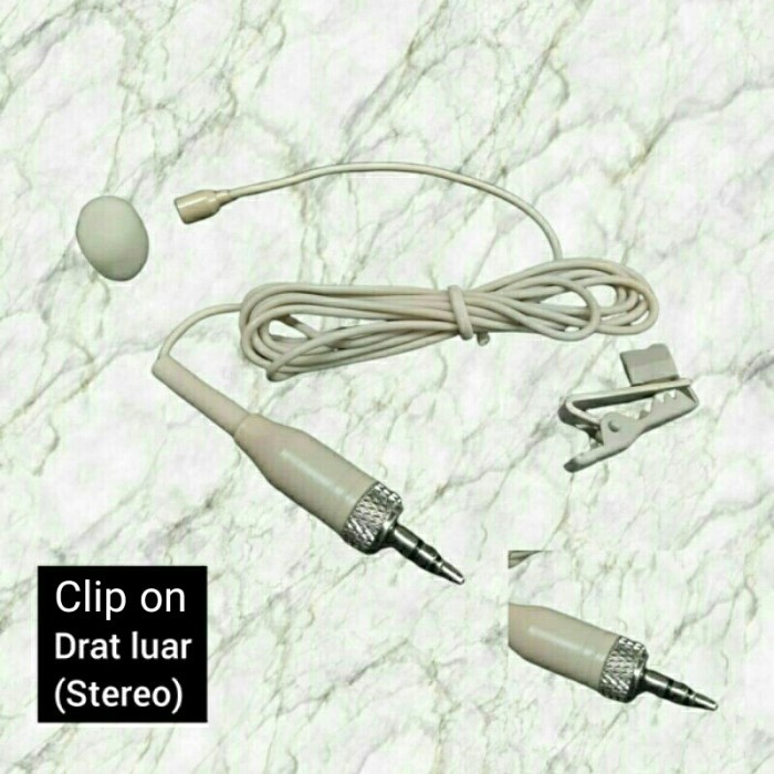 Mic Jepit/Clip on mini kabel jack drat luar stereo