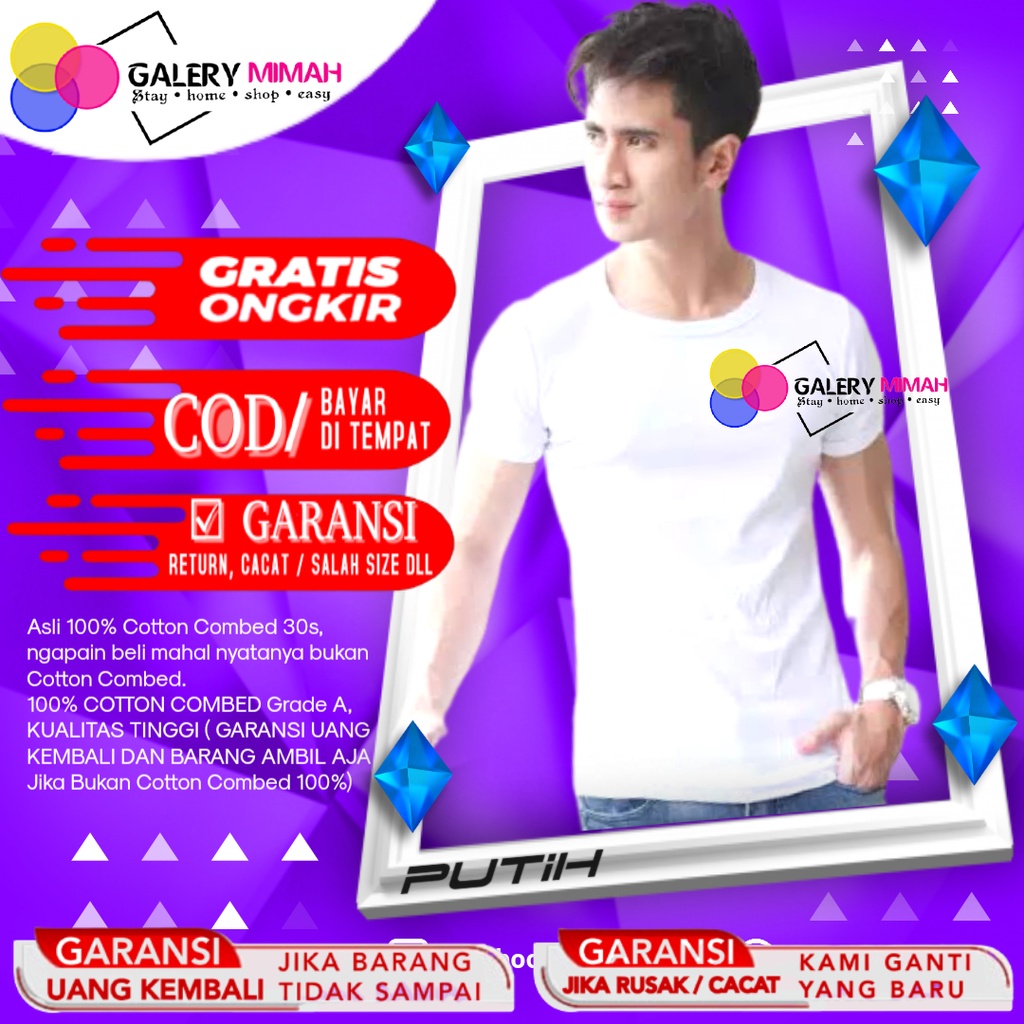 kaos polos pria kaos distro cowok kaos putih polos kaos oversize pria kaos cowok korean style kaos o