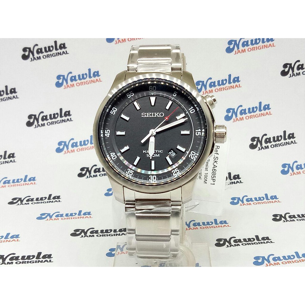 Seiko Kinetic SKA685P1 Analog Black Dial - Jam Tangan Pria SKA685