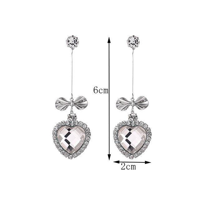 LRC Anting Tusuk Fashion Heart Shape Decorated Y6064X