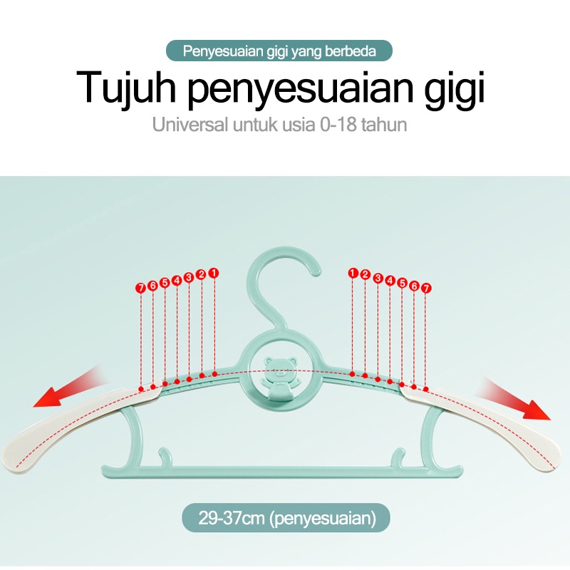 Gantungan baju/Hanger baju anak/Hanger baju/Beruang kartun/Hanger baju anak/Dapat dihubungkan (B289)