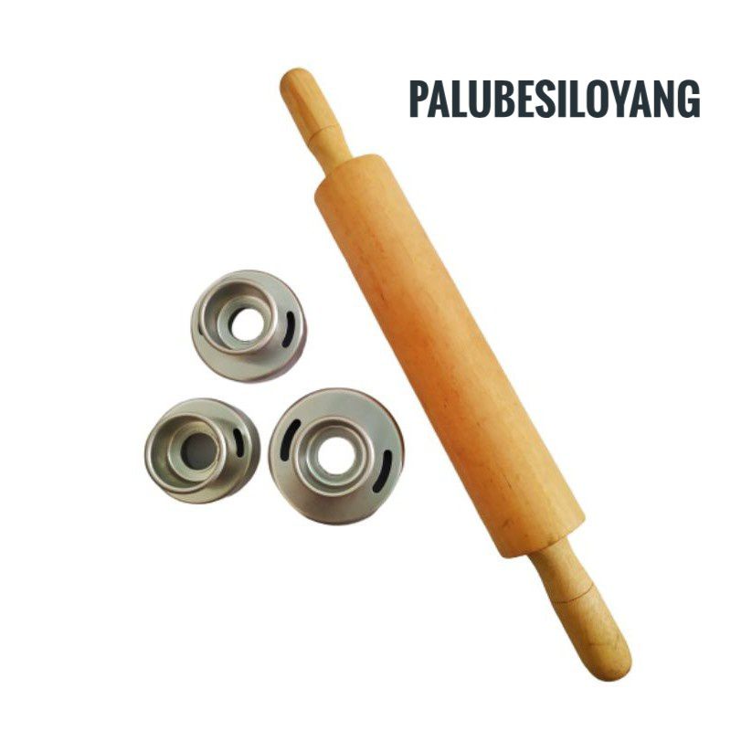 Roller Pin Penggilas &amp; Cetakan Donat 1set 3 Ukuran