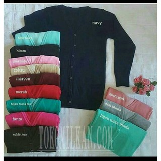 Cardigan Wanita Rajut Spandek BAJU RAJUT BASIC CARDY ZAHRA Cardigan Wanita Rajut Spandek BAJU RAJUT BASIC CARDY ZAHRA