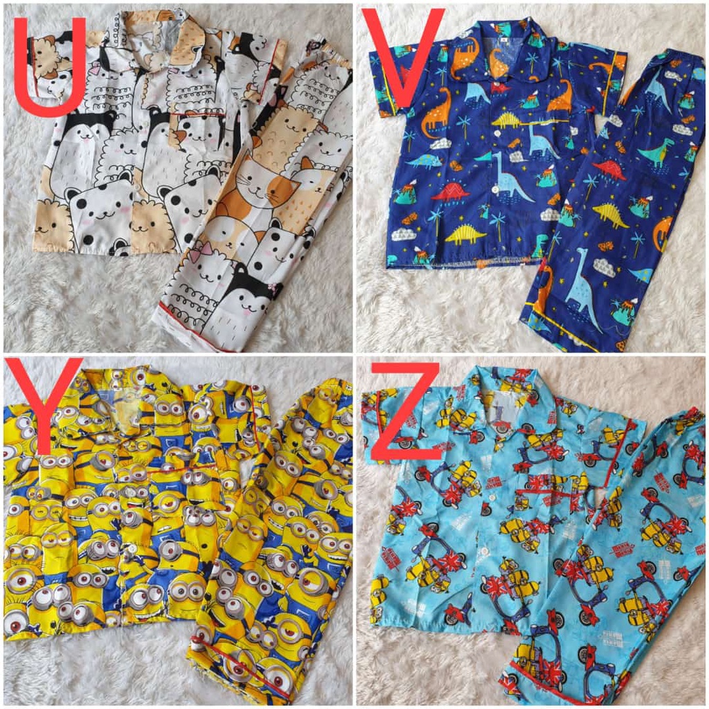 PIYAMA ANAK BAJU TIDUR ANAK MURAH SIZE M L DAN XL ESTIMASI UMUR 1-5 TAHUN PART 2