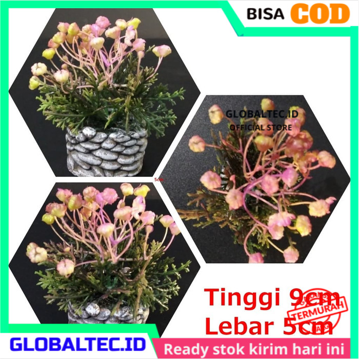 Bunga Hias Plastik Murah Mini Cantik Dekorasi Rumah Ruang Tamu Kamar Tidur Meja Dinding GL117