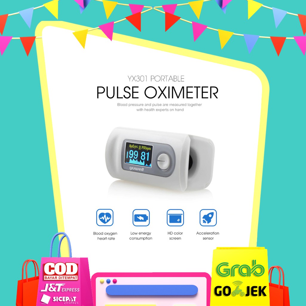 314417 - Xiaomi Yuwell Alat Pengukur Detak Jantung Kadar Oksigen Fingertip Pulse Oximeter - YX301
