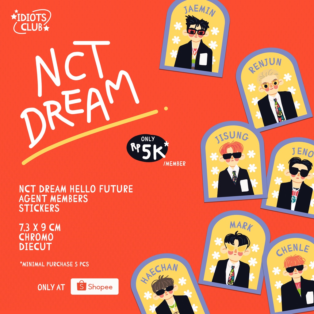 

NCT Dream Hello Future Agent Members Stickers - idiots club