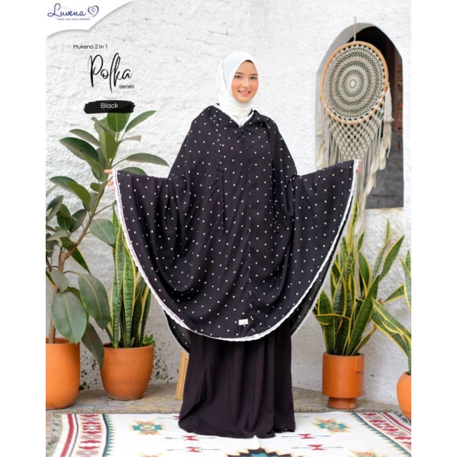 Mukena Rayon / Mukena Polkadot / Mukena Polkadot 2 in 1 by Luvena
