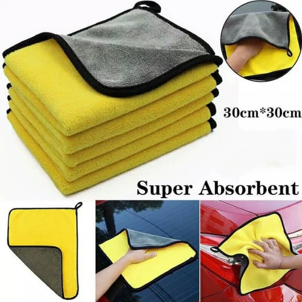 Lap Microfiber Tebal Lembut 2 Warna Anti Lecet Serbaguna 30x30 Premium 19004 Image 7
