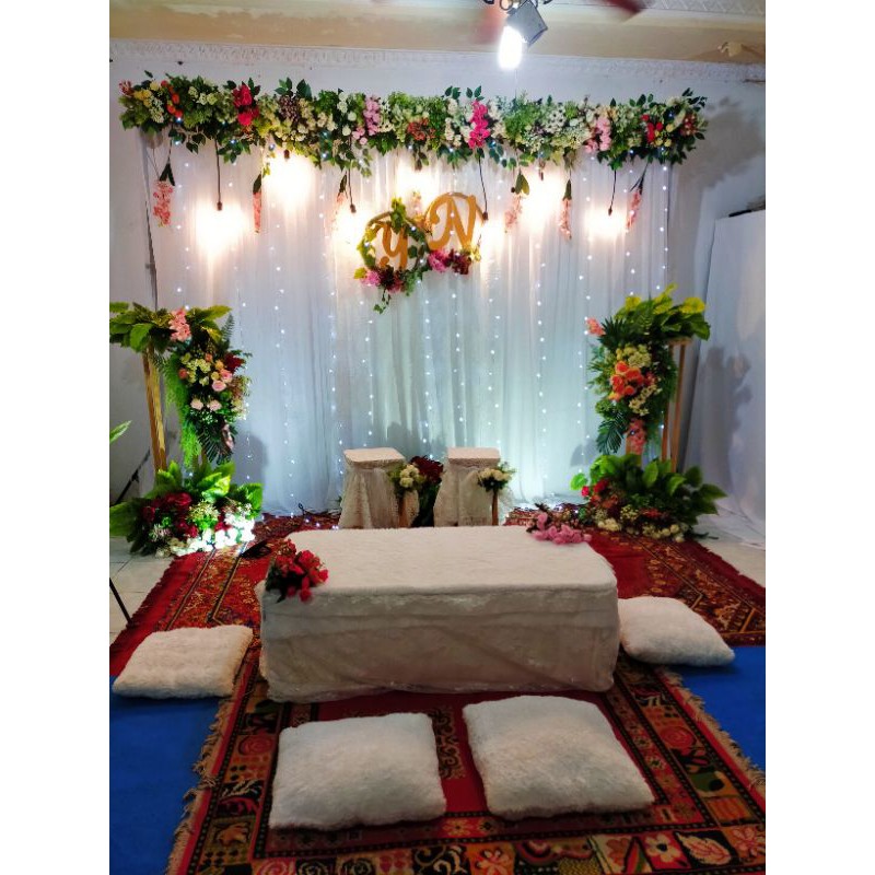 sewa dekorasi akad nikah simple 3 meter+ meja lesehan