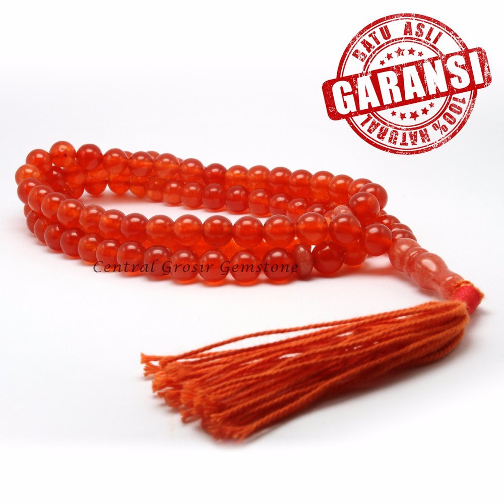 Lihat Detal TASBIH 99 BATU ORANGE JADE GIOK ORIGINAL e disigrosir