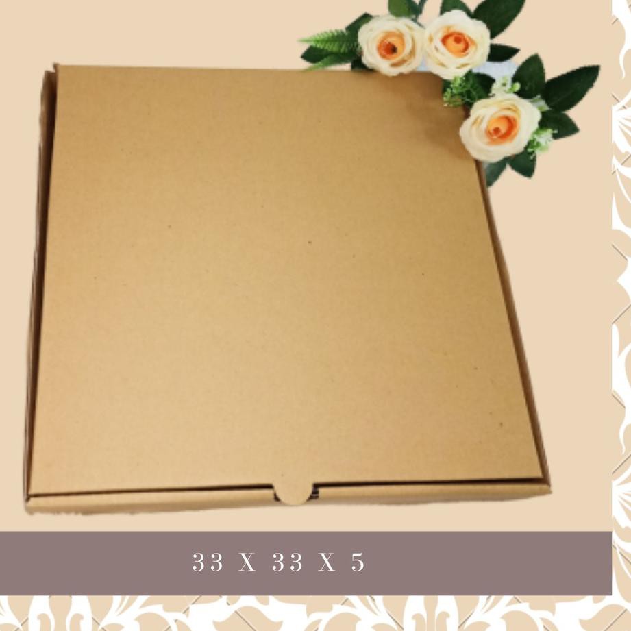 

【TGP】 Kardus / Box Model Pizza LD - Uk. 33 x 33 x 5 cm - Polos Coklat