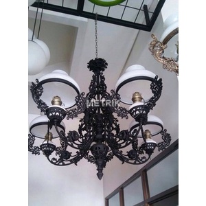 Lampu Gantung Antik Cabang 5/ Lampu Katrol Kuno Jawa/ Lampu Gantung Jadul