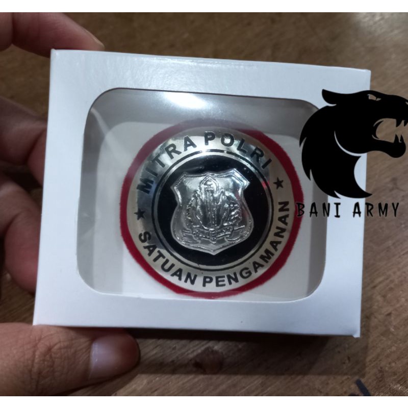 Pin Mitra Polri Putih - Atribut Satpam