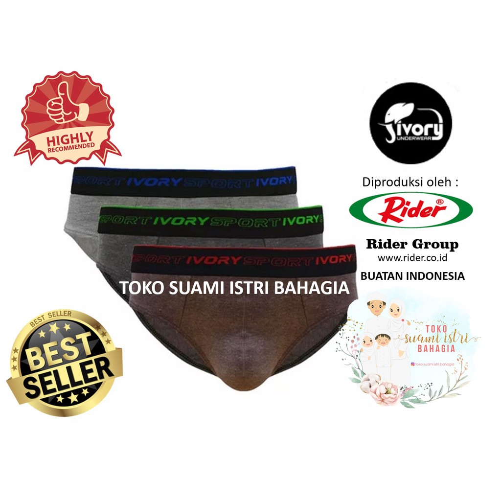 Celana Dalam Ketengan IV202 Rider Ivory Pria Katun Murah Asli