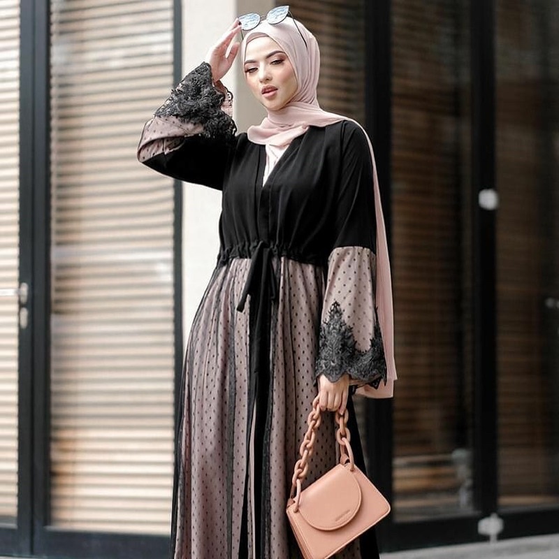 DRESS ABAYA PESTA SYAR’I DUBAI 02 NAHLA MEYDA CANTIK ELEGAN MURAH COD