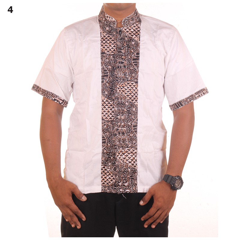 Baju Koko Kombinasi Batik Ridho Motif Random