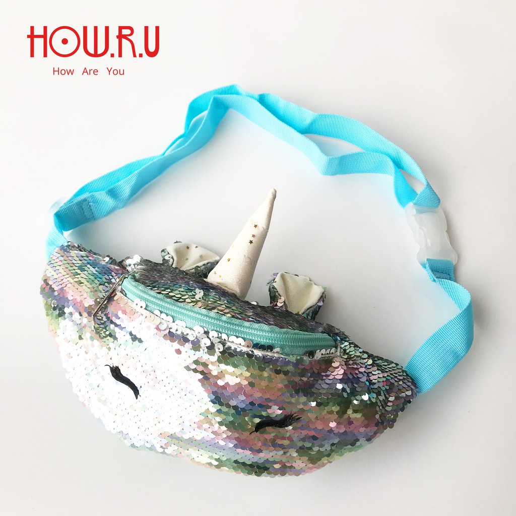 HOW.R.U | Tas Pinggang Sequin Anak / Waist Bag Unicorn 02202